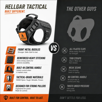 Chew resistant, unchewable, chew proof dog harness | Hellgar Tactical